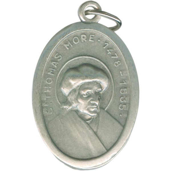 Thomas More Oval Oxidized Medal
