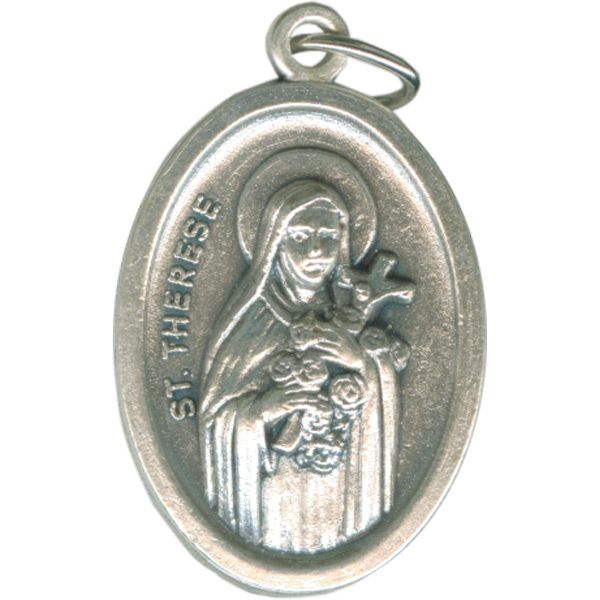 Therese Oval Oxidized Medal