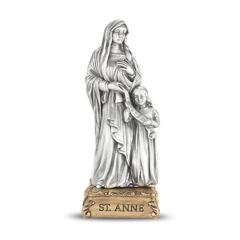 Anne with Mary Pewter Patron Saint Statue