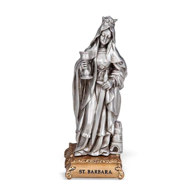 Barbara Pewter Patron Saint Statue