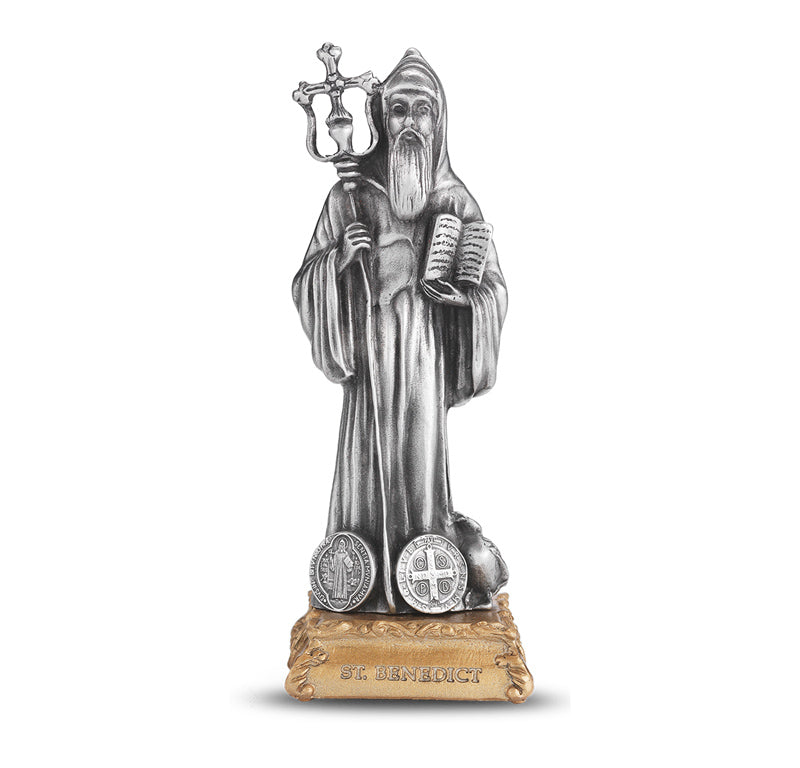 Benedict Pewter Patron Saint Statue