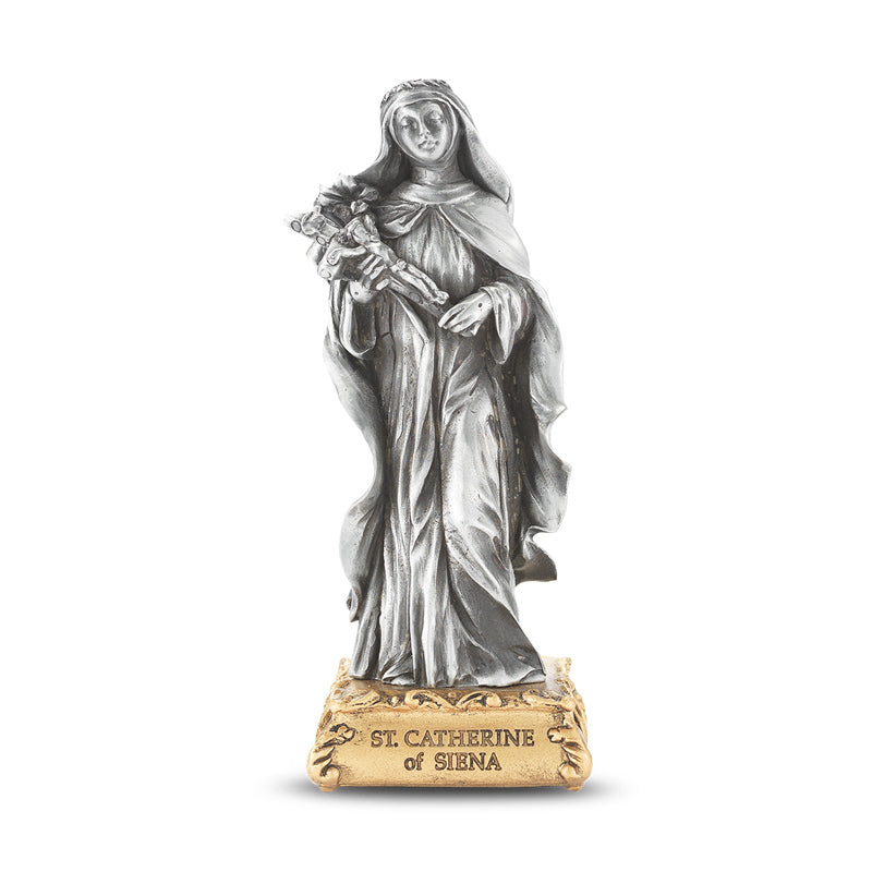 Catherine Pewter Patron Saint Statue