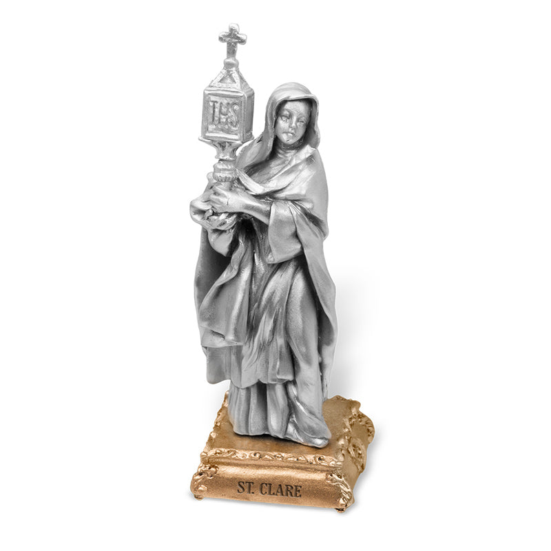 Clare Pewter Patron Saint Statue