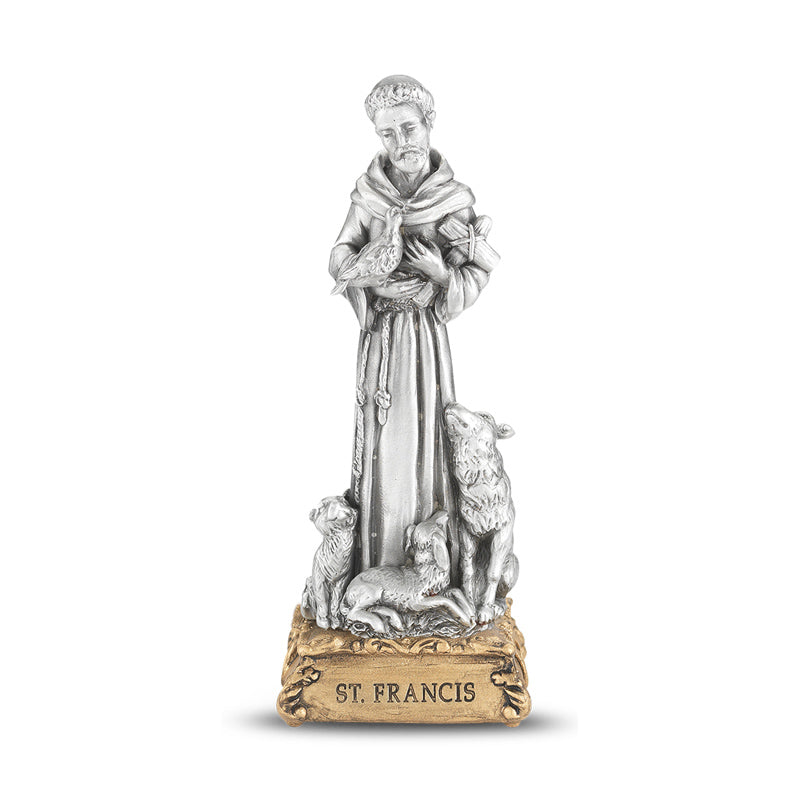 Francis of Assisi Pewter Patron Saint Statue