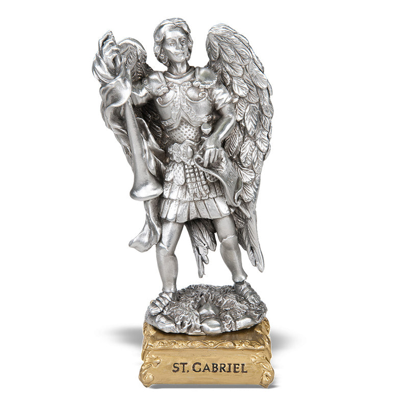 Gabriel Pewter Patron Saint Statue
