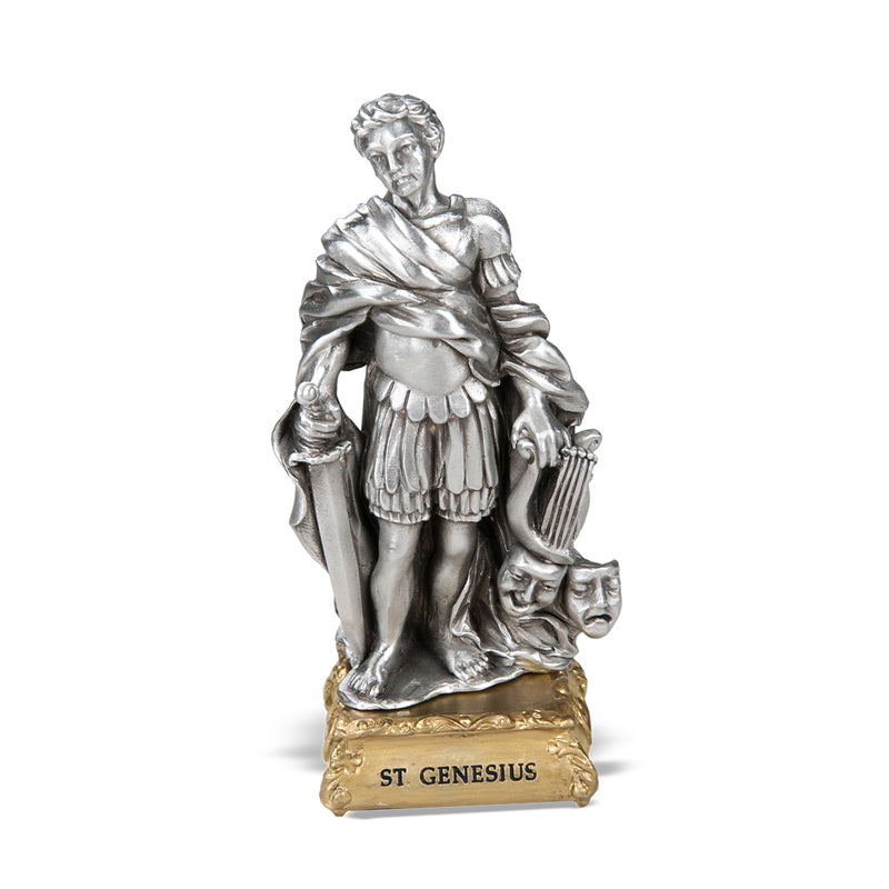 Genesius Pewter Patron Saint Statue