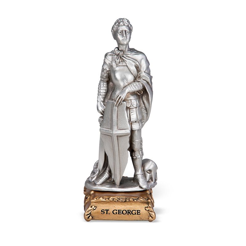 George Pewter Patron Saint Statue