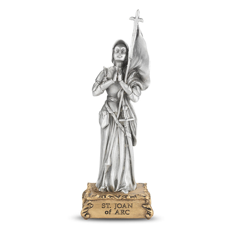 Joan of Arc Pewter Patron Saint Statue