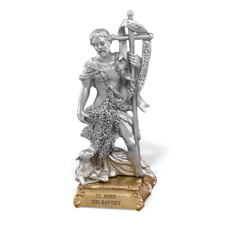 John the Baptist Pewter Patron Saint Statue