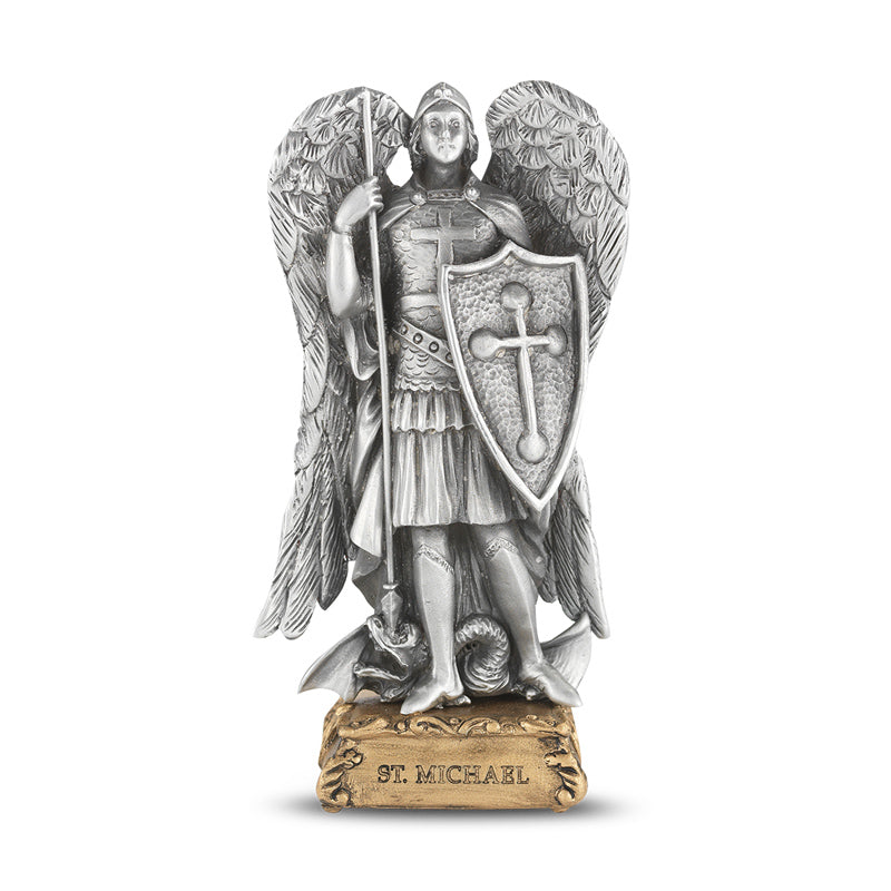 Michael Pewter Patron Saint Statue