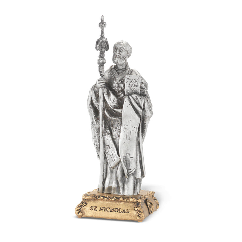 Nicholas Pewter Patron Saint Statue