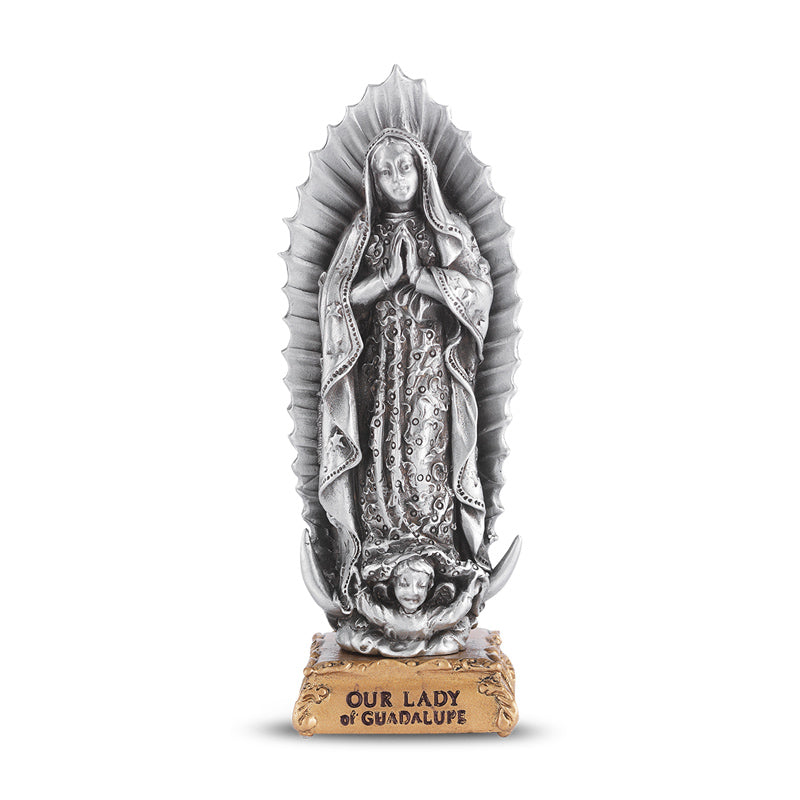 OL Guadalupe Pewter Patron Saint Statue