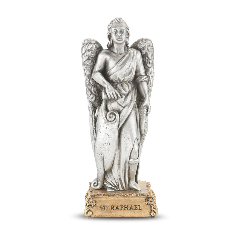 Raphael Pewter Patron Saint Statue