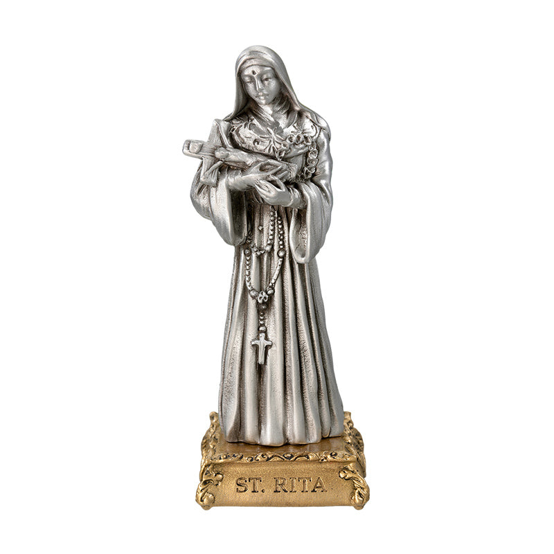 Rita Pewter Patron Saint Statue