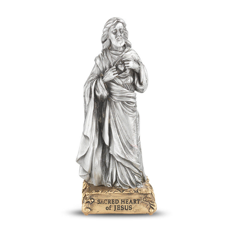 Sacred Heart Pewter Patron Saint Statue