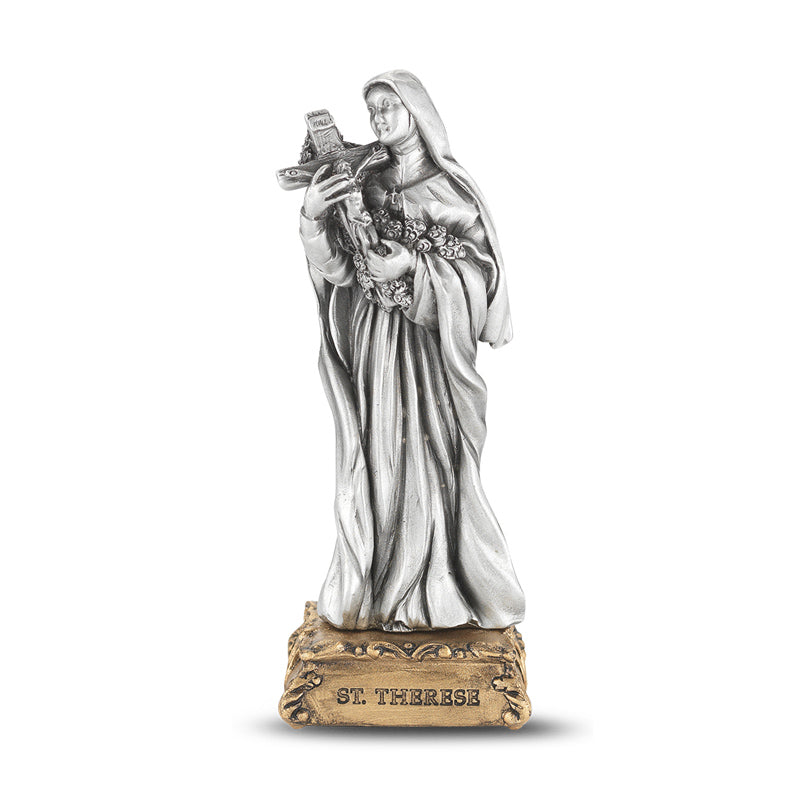Therese Pewter Patron Saint Statue