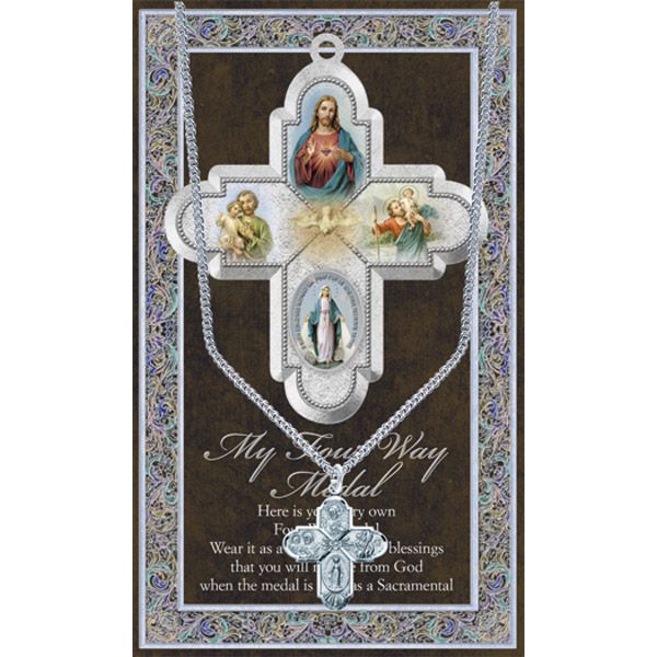 4 Way Pewter Patron Saint Medal