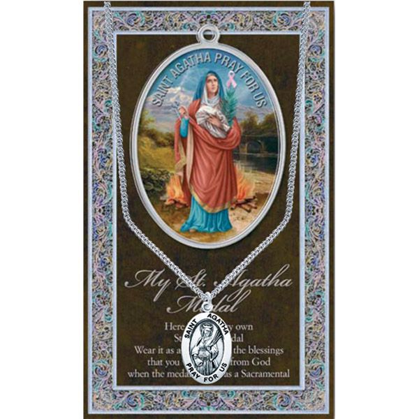 Agatha Pewter Patron Saint Medal