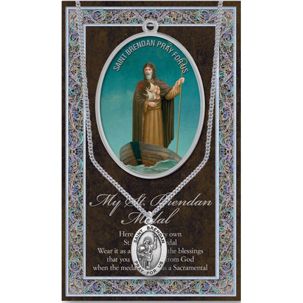 Brendan Pewter Patron Saint Medal