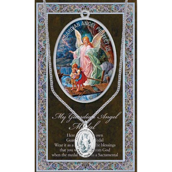 Guardian Angel Pewter Patron Saint Medal