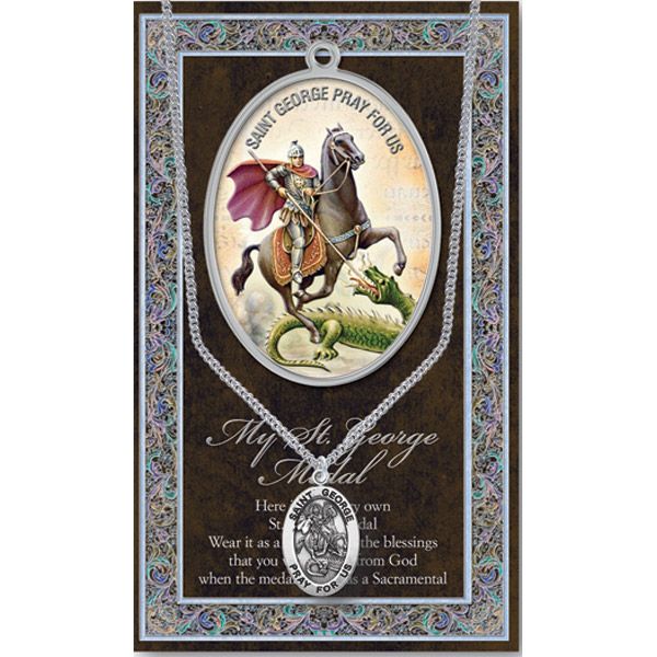 George Pewter Patron Saint Medal