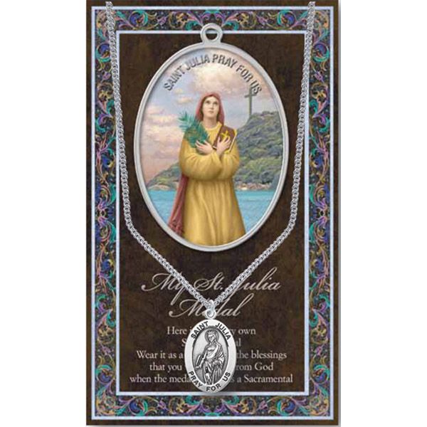 Julia Pewter Patron Saint Medal