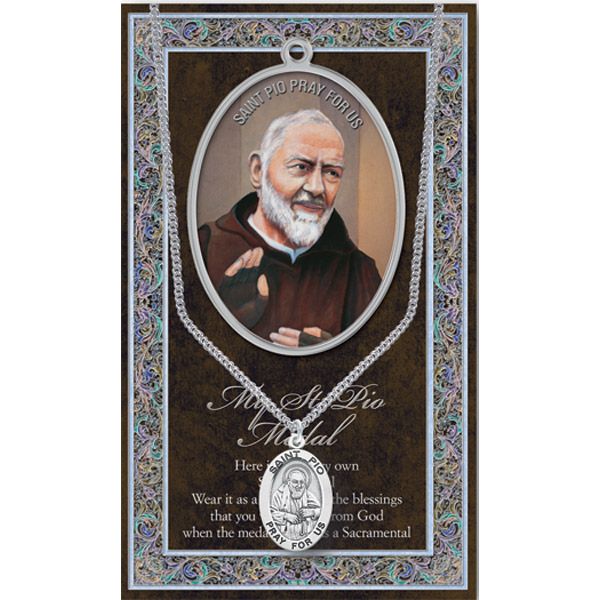 Padre Pio Pewter Patron Saint Medal