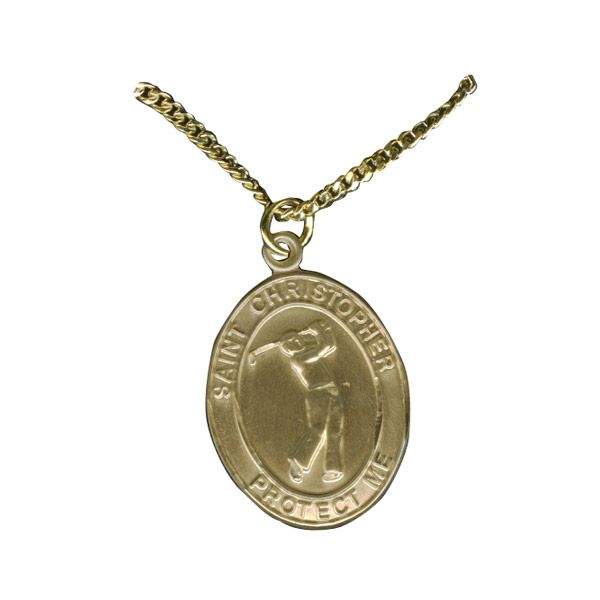 Boys Golf St Christopher Sports Medal - Gold Filled