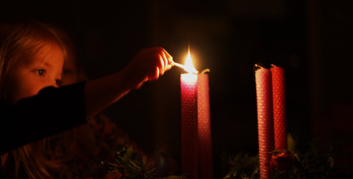 four advent pillar candles