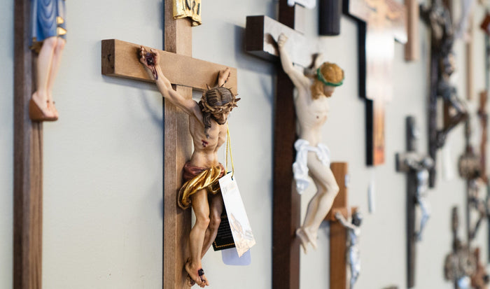 our crucifix wall at our store