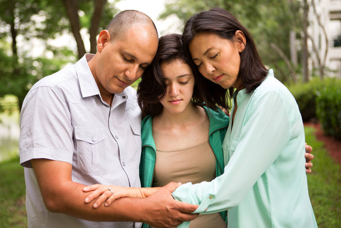 Family praying