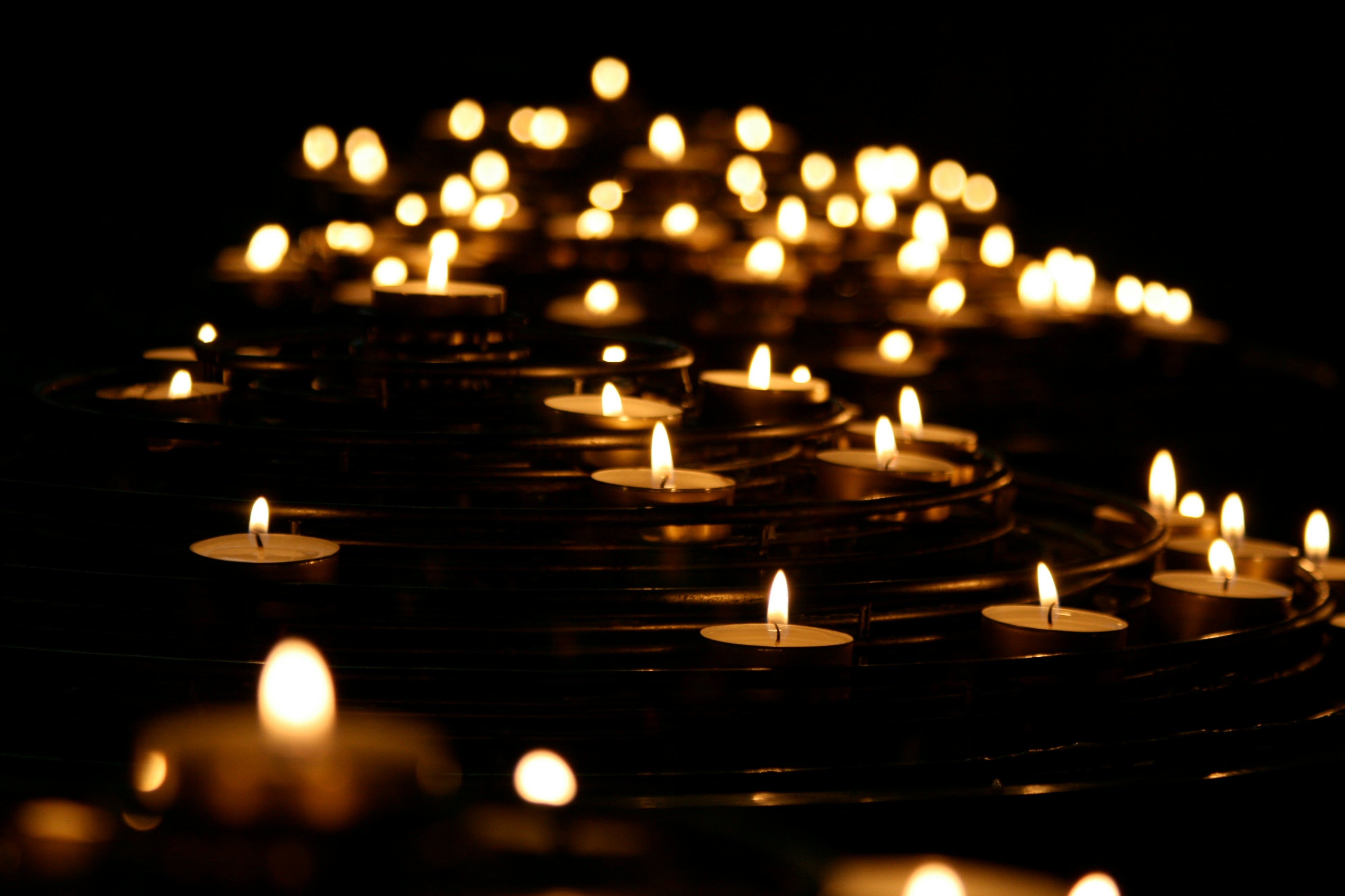 Candles lit in memory of loved one