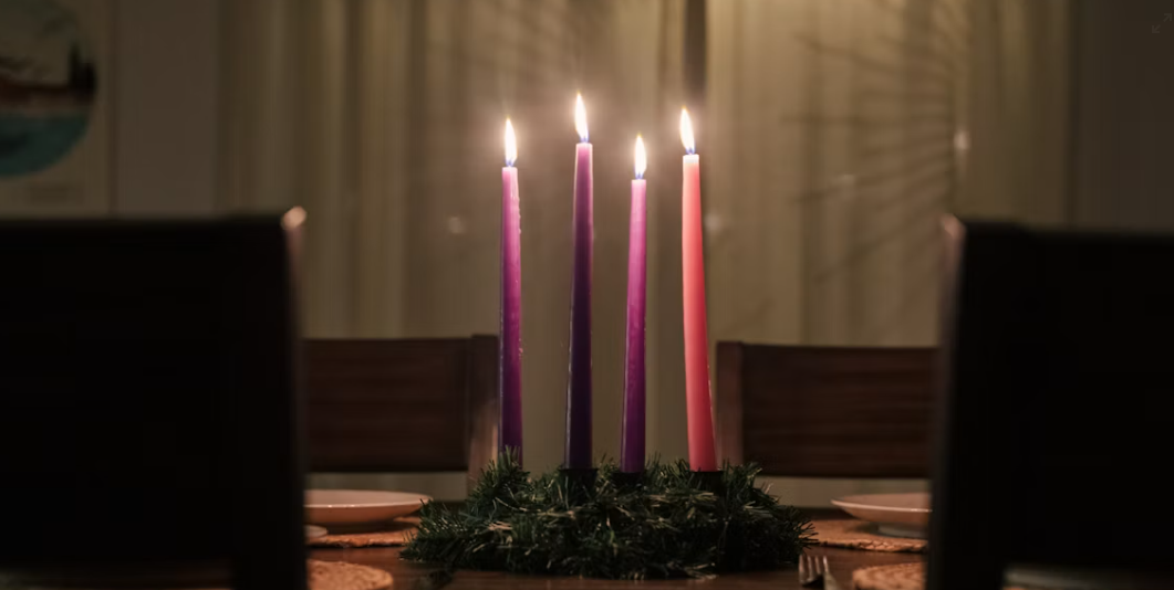 Advent wreath at dining table