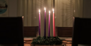 Advent wreath at dining table