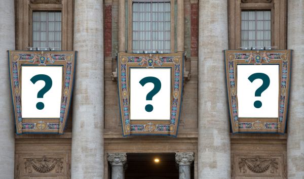 The banners hanging in the Vatican