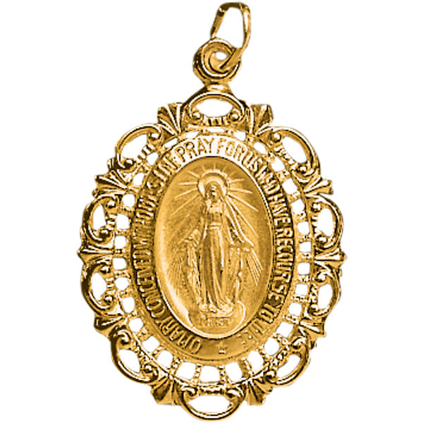 14KT Gold Filigree Miraculous Medal