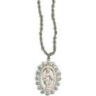 Miraculous Medal Blue Stones