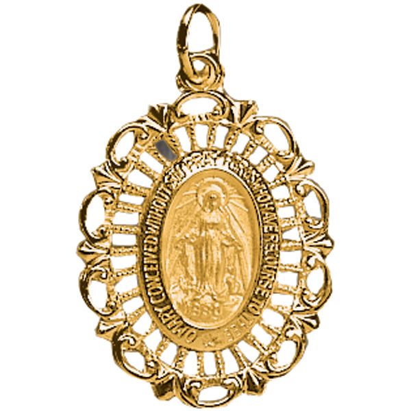 14KT Gold Filigree Miraculous Medal