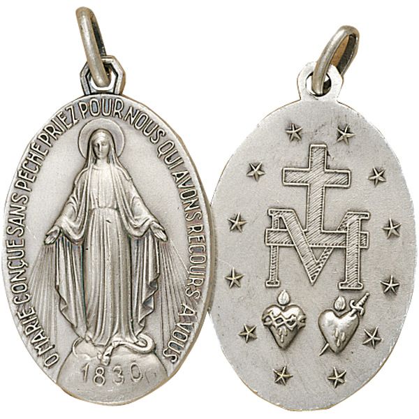 Miraculous Medal In Silver - Faithful Casting From A 19th Century French Original