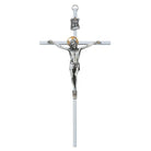 Slimline Silver Metal Crucifix 10"