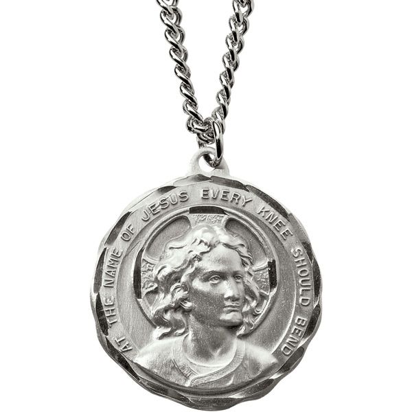 SS Holy Name Medal on 24" Stainless Chain