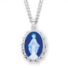 SS Genuine Cameo Miraculous Medal on 24" Chain