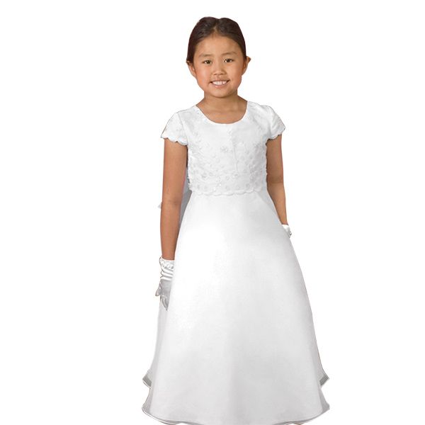 Lacy Overlay Communion Dress