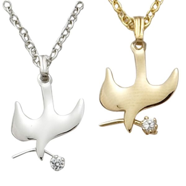Holy Spirit Pendant with Crystal