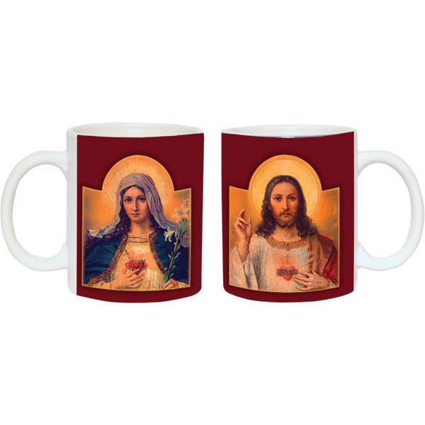 Antique Immaculate and Sacred Hearts Mug
