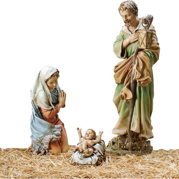 Holy Family 3 Piece Set 27" Scale Colored Nativity Figure