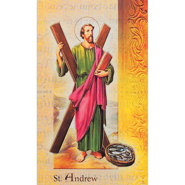 Andrew Mini Lives of the Saints Holy Card