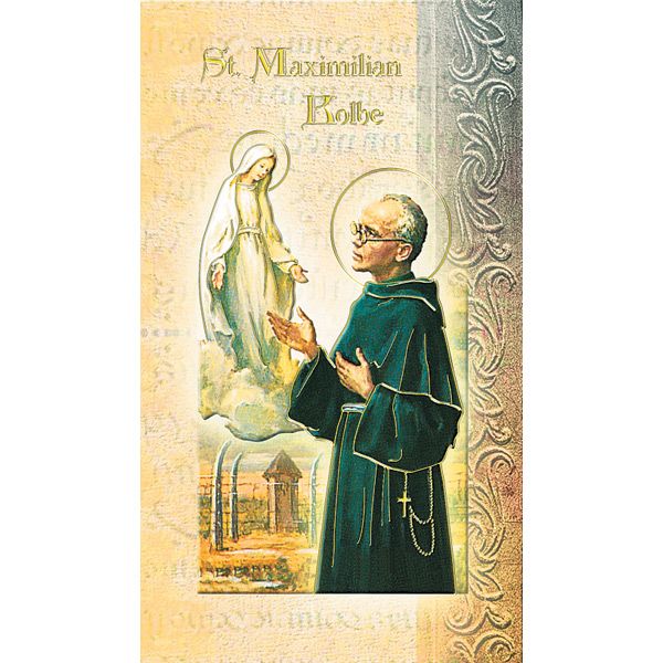 Maximillian Kolbe Mini Lives of the Saints Holy Card