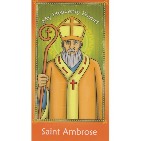 Children's St Ambrose Holy Card