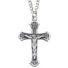 Brushed Sterling Silver Crucifix Medal